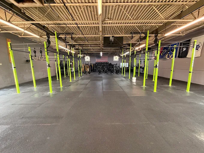 The competition floor at CrossFit Gallant